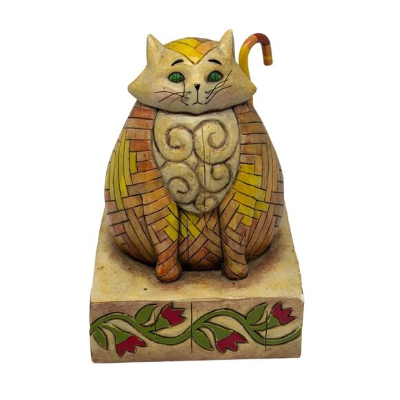 VTG 2003 Jim Shore Heartwood Creek Elijah 5" Yellow Patterned Tabby Cat Figurine - Picture 1 of 6